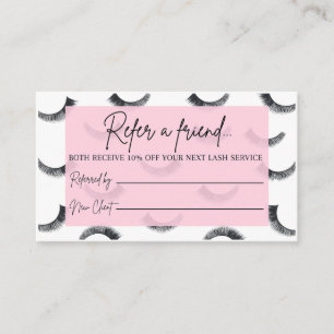Lash Extension Artists Referral Loyalty Card