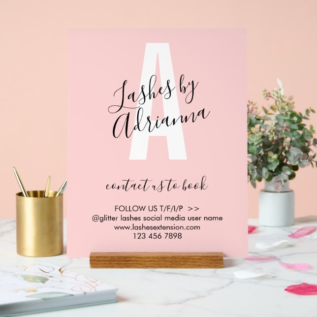 Lash Extension Business Makeup Stylist Acrylic Sign (Wedding)