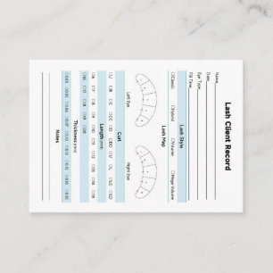 Lash Extension Client Record Form Business Card