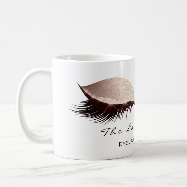 Lash Extension Eye Makeup Artist Studio Blush Coffee Mug (Left)