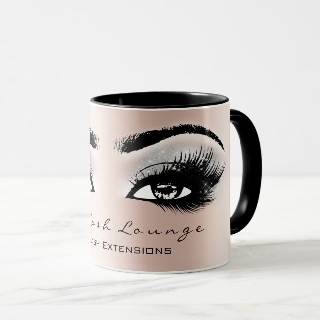 Lash Extension Eye Makeup Artist Studio Grey Rose Mug (Front Right)