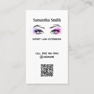 Lash Extension Simple Custom QR Business Card