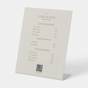 Lash Extension Studio Price List QR Sand Pedestal Sign