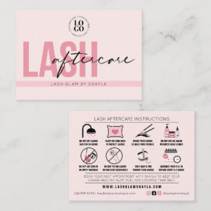 Lash Extensions Aftercare Instructions Appointment Business Card