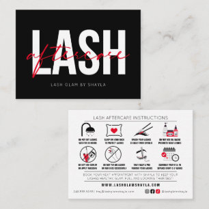 Lash Extensions Aftercare Instructions Appointment Business Card
