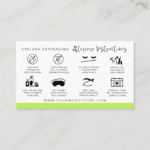 Lash Extensions Aftercare Instructions Modern Busi Business Card