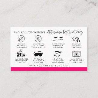 Lash Extensions Aftercare Instructions Modern Busi Business Card