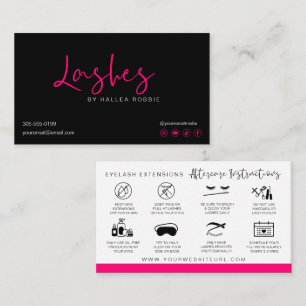 Lash Extensions Aftercare Instructions Modern Business Card