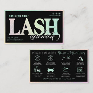 Lash Extensions Aftercare Pastel Rainbow Mint Business Card