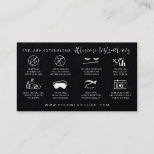 Lash Extensions Aftercare Premium Black Paper Business Card