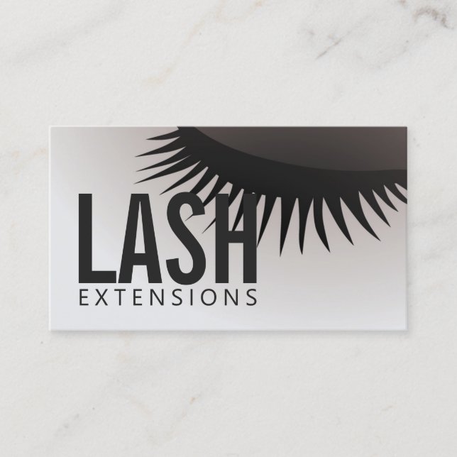 Lash Extensions Eyelash Grey Tones Modern Card (Front)