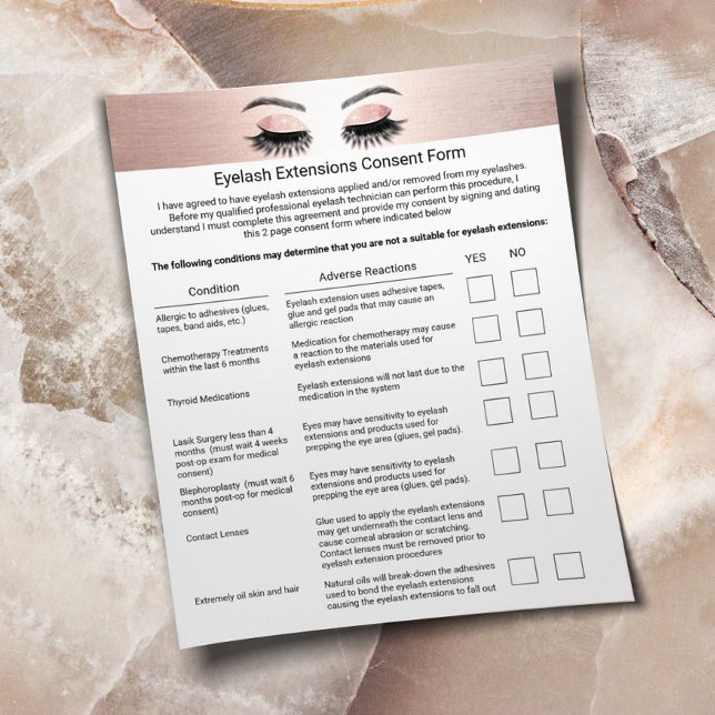 Lash Extensions Liability Waiver Release Form Flyer (Creator Uploaded)