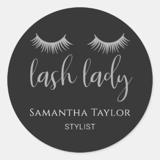 Lash Lady Lashes Stylist Classic Round Sticker