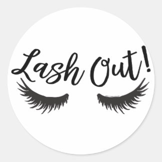 Lash Out Eyelashes Lash Salon Makeup Artist Classic Round Sticker