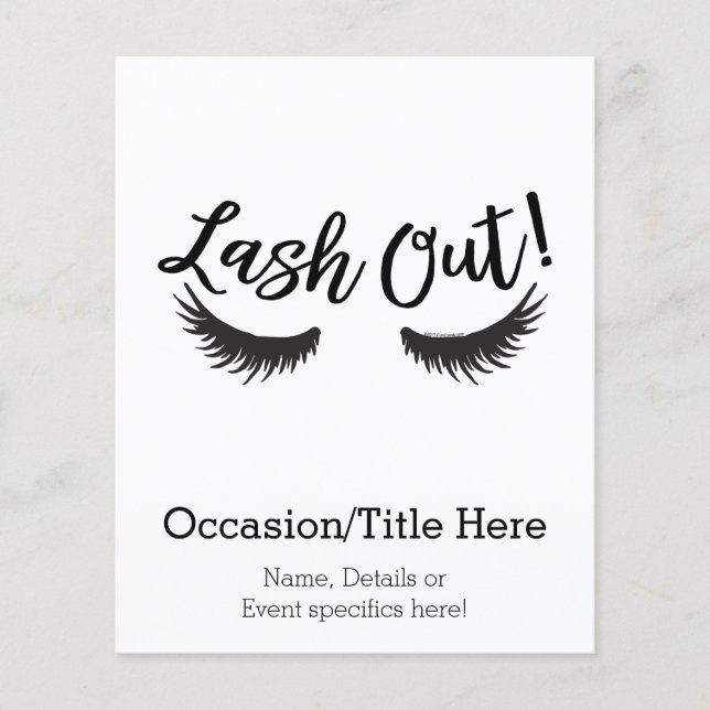 Lash Out Eyelashes Lash Salon Makeup Artist Flyer (Front)
