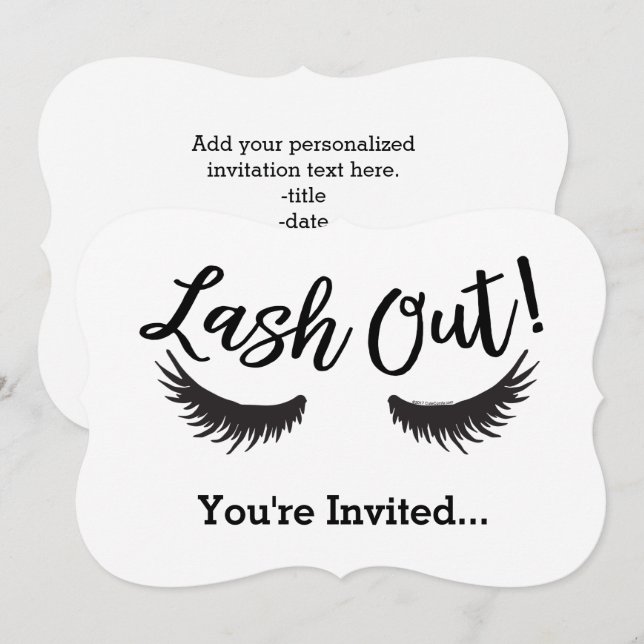 Lash Out Eyelashes Lash Salon Makeup Artist Invitation (Front/Back)