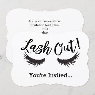 Lash Out Eyelashes Lash Salon Makeup Artist Invitation