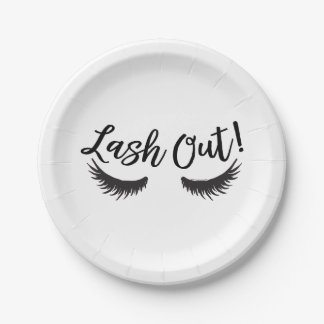 Lash Out Eyelashes Lash Salon Makeup Artist Paper Plate