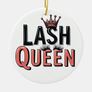 Lash Queen Funny Eye Lashes Make Up Ceramic Tree Decoration