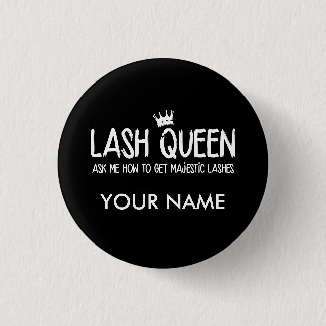 Lash Queen - Younique - Personalise with name 3 Cm Round Badge (Front)