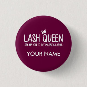 Lash Queen - Younique - Personalise with name 3 Cm Round Badge