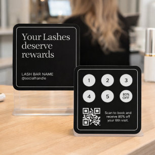 Lash Salon Client Punch Card Black