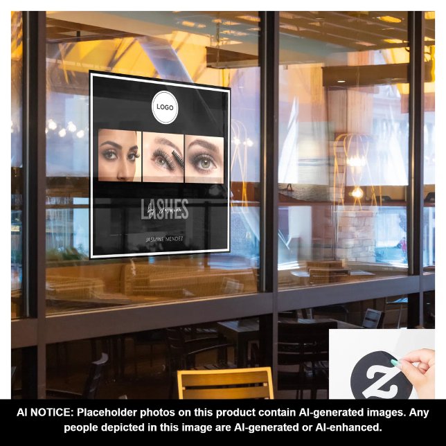 Lash Studio Elegant Photo Collage Logo  Window Cling (Creator Uploaded)