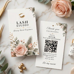 Lash Studio Holiday Business Card QR Booking