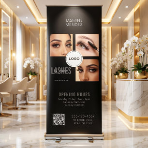 Lash Studio QR Code Photo Collage Salon Display Retractable Banner
