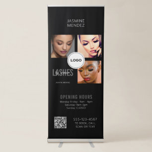 Lash Studio QR Code Photo Collage Salon Display Retractable Banner