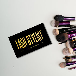 Lash Stylist Black And Gold  Business Card