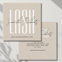 Lash stylist modern typography script beige