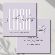 Lash stylist modern typography script lilac square