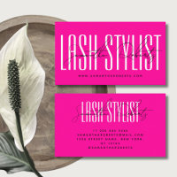 Lash stylist modern typography script neon pink