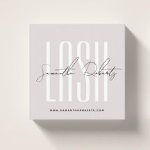 Lash stylist modern typography script pearl pink