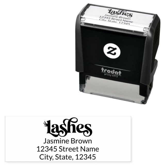 Lash Tech Custom Return Address Elegant Self-inking Stamp (In Situ)