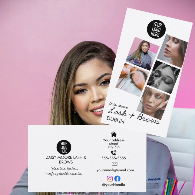 Lash Tech eyelashes brows Photo Portfolio Design Business Card (Creator Uploaded)
