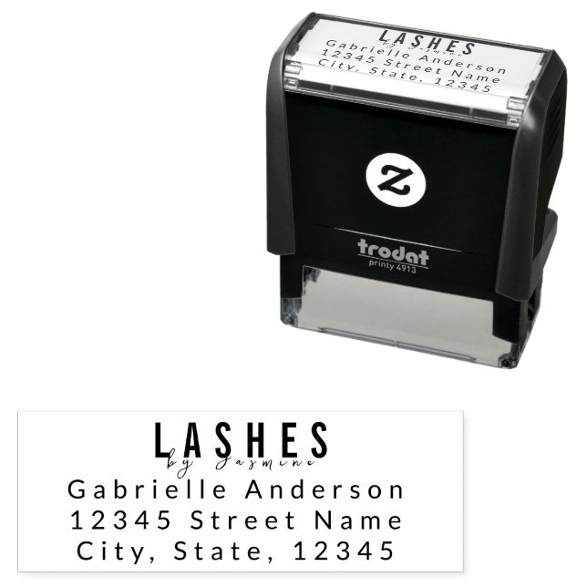 Lash Technician Custom Return Address Elegant Self-inking Stamp (In Situ)