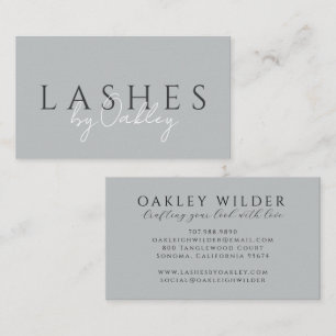 Lash Technician Grey Business Card