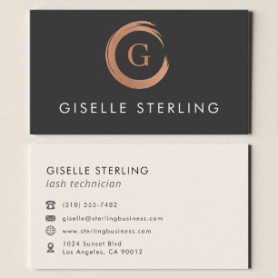 Lash Technician Modern Minimalist Rose Gold Business Card