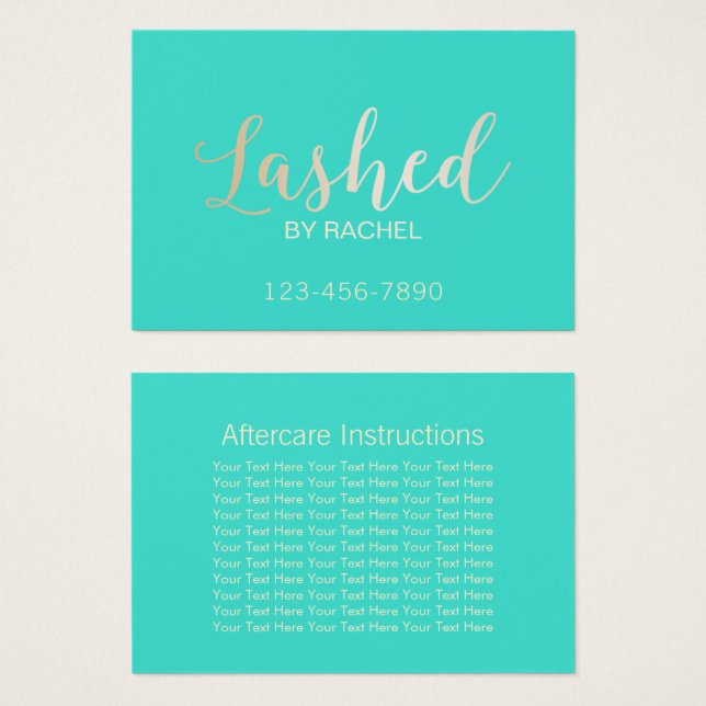 Lashed Makeup Artist Aftercare Instructions (Front & Back)