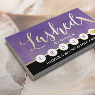 Lashed Makeup Artist Elegant Purple Loyalty Punch Card