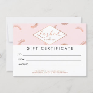 Lashed Text Pink/Rose Gold Gift Certificate
