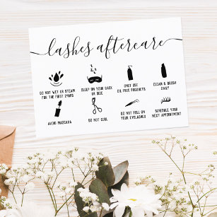 lashes aftercare illustrations brushstrokes black  business card