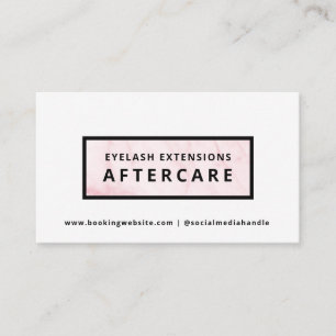 Lashes Aftercare Instructions Card