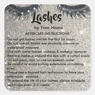 Lashes AFTERCARE INSTRUCTIONS Sticker
