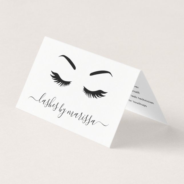 Lashes Aftercare Minimalist Black and White Business Card (Front)