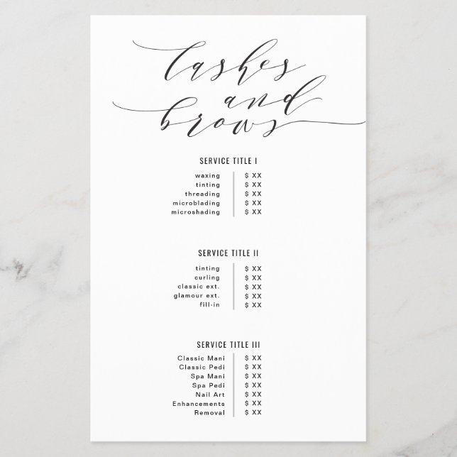 Lashes and Brows Flyer (Front)