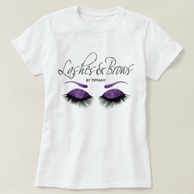 Lashes and Brows -  Purple T-Shirt (Design Front)