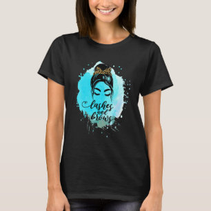 Lashes And Brows Threading Aesthetician Beautician T-Shirt